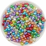 Hedef Bijuteri 50GR Karışık Renkli Formsuz Şekilsiz Plastik Lüks Barok Inci Boncuk, Yamuk Inci (~250 Adet)
