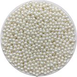 Hedef Bijuteri 5mm Deliksiz Inci Boncuk, Deliksiz 5mm Krem Plastik Çakma Incisi (50GR,~700 Adet)