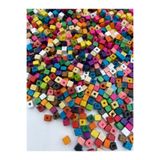 Hedef Bijuteri 5mm Karışık Renkli Küp Tahta Ahşap Boncuk (25gr,~300 Adet Boncuk)