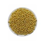 Hedef Bijuteri 6mm Gold Renk Ccb Metalize Metal Görünümlü Plastik Boncuk,takı Boncuğu (25gr,~210 Adet)