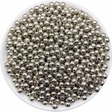 Hedef Bijuteri 6mm Gümüş - Nikel Renk Ccb Metalize Metal Görünümlü Plastik Boncuk,takı Boncuğu (25GR,~210 Adet)