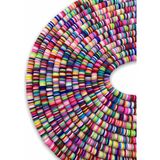 Hedef Bijuteri 6mm Mix / Karışık Renkli Polimer Kil Fimo Boncuk DIZISI,40CM Hamur Boncuk Fimo Dizi