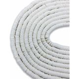 Hedef Bijuteri 8mm Beyaz Renk Polimer Kil Fimo Boncuk DIZISI,40CM Hamur Boncuk Fimo Dizi