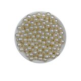 Hedef Bijuteri Deliksiz - 10mm Çakma Delilsiz Krem İnci Boncuk,Plastik Çakma Incisi (50gr,~68Adet)