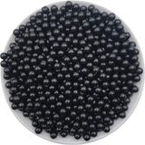 Hedef Bijuteri Deliksiz Inci Boncuk, Deliksiz 5mm Siyah Plastik Çakma Incisi (25GR,~300 Adet)