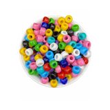 Hedef Bijuteri Geniş Delikli 11x8 Mm Karışık Renkli Plastik Yassı Silindir Model Boncuk (50gr,~80 Adet)