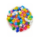Hedef Bijuteri Geniş Delikli Karışık Renkli Plastik Kalp Model Boncuk,takı,aksesuar Boncuğu (50GR,~80 Adet)