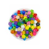 Hedef Bijuteri Geniş Delikli Karışık Renkli Plastik Yonca,papatya Model Boncuk,takı,aksesuar Boncuğu(50gr,~80 Adet)