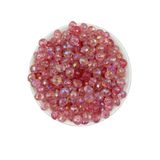 Hedef Bijuteri Pembe Renk Basık 10mm Janjanlı Akrilik Boncuk, Parlak Takı, Çanta Yapım Boncuğu (50gr,~150 Adet)