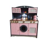 Hedefixtoys Rattan Şıklığında Ahşap Oyuncak Mutfak