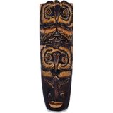 Hedicaret Ahşap Surat Maske, 30 Cm, Duvar Objesi, Yüz Mask, Çift Baykuş