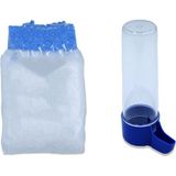 Hedicaret Kuş Kafesi Tülü Large ve Dikey Suluk 100 ml Set - Mavi - Renk