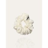 Hedie Alba Ivory Vegan Ipek (%100 Cupro) Scrunchie - Saç Kırılma Karşıtı ve Iz Yapmayan Saç Tokası - Krem - Standart