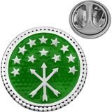 Hedivio 925 Ayar Gümüş Çerkes Bayrağı Rozet