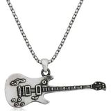 Hedivio 925 Ayar Gümüş Elektro Gitar Erkek Gümüş Kolye