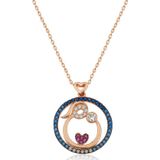 Hedivio 925 Ayar Gümüş Rose Anne Ve Bebek Sevgisi Kolye