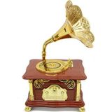 Hedivio Gramofon Ayaklı Müzikli Vintage Müzik Kutusu Hediyelik