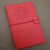Hedivio Pusula Tasarımlı Kırmızı Deri Defter Hediyelik