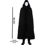 Hedivio Siyah Kapüşonlu 120 cm Pelerin ve Beyaz Boyanabilir Tam Yüz Maske