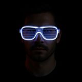 Hediye Bahçesi Beyaz Led Işıklı Parti Gözlüğü - Neon 3 Modlu