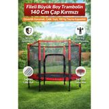 Hediye Bahçesi Fileli 140 cm Büyük Boy Trambolin - Renkli