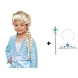 Hediye Bahçesi Karlar Ülkesi Frozen Elsa Kostüm Seti Çocuk Boy