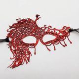 Hediye Bahçesi Kırmızı Dantel Masquerade Maskesi 4 No