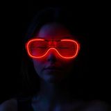 Hediye Bahçesi Kırmızı Led Işıklı Parti Gözlüğü - Neon 3 Modlu