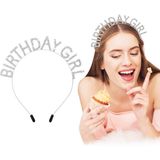Hediye Bahçesi Kristal Taşlı Gümüş Birthday Girl Parti Tacı