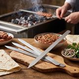 Hediye Bahçesi Profesyonel Adana Kebap Şişi - 60 cm - Yassı Metal - Mangal Ekipmanı - belirtilmemiş