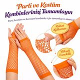 Hediye Bahçesi Retro Turuncu File Parmaksız Eldiven 26 cm