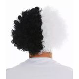 Hediye Bahçesi Siyah Beyaz Kıvırcık Afro Bonus Taraftar Peruğu