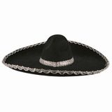 Hediye Bahçesi Sombrero Meksika Şapkası Gümüş Şeritli Yetişkin Boy