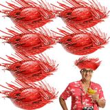 Hediye Bahçesi Tropikal Parti Kırmızı Hasır Hawaii Şapkası