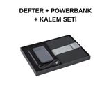 Hediye Defter Kalem Powerbank Seti Set T1