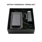 Hediye Defter + Powerbank + Termos + Çoklu Şarj + Kalem Seti Set T6