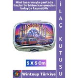 #Hediye Dekoratif Hediye İstanbul Temalı 2 Bölmeli Vitamin Hap Tablet İlaç Saklama Kutusu 5 X 5 Cm