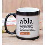 Hediye Dükkanı Kişiye Özel Abla Kelimesi için Anlam Baskılı Sihirli Kupa Bardak
