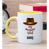 Hediye Dükkanı Kişiye Özel Awesome Dad Babaya Hediye Sarı Kupa Bardak