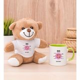 Hediye Dükkanı Kişiye Özel Balık Burcuna Hediye Yeşil Kupa Bardak ve Peluş Ayıcık