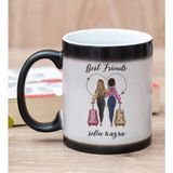 Hediye Dükkanı Kişiye Özel Best Friends Baskılı Sihirli Kupa Bardak
