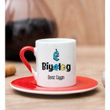 Hediye Dükkanı Kişiye Özel Biyolog Kırmızı Türk Kahvesi Fincanı