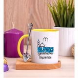 Hediye Dükkanı Kişiye Özel Din Kültürü ve Ahlak Bilgisi Öğretmeni Ahşap Altlıklı Kaşıklı Sarı Kupa