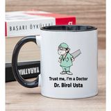 Hediye Dükkanı Kişiye Özel Doktor Esprili Siyah Kupa Bardak