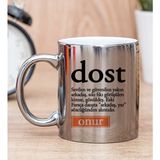 Hediye Dükkanı Kişiye Özel Dost Kelimesi için Anlam Baskılı Silver Kupa Bardak