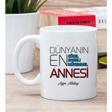 Hediye Dükkanı Kişiye Özel Dünyanın En İyi Annesi Baskılı Beyaz Kupa Bardak