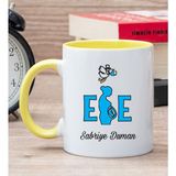 Hediye Dükkanı Kişiye Özel Ebe Baskılı Sarı Kupa Bardak