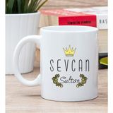 Hediye Dükkanı Kişiye Özel Evimizin Sultanı Baskılı Beyaz Kupa Bardak
