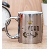 Hediye Dükkanı Kişiye Özel Evimizin Sultanı Baskılı Silver Kupa Bardak