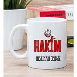 Hediye Dükkanı Kişiye Özel Hakim Beyaz Kupa Bardak